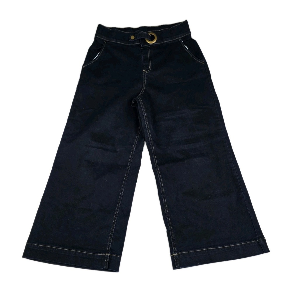 Betabrand Jeans Womens Size Large Wide Leg Dark Wash Blue Denim Pants